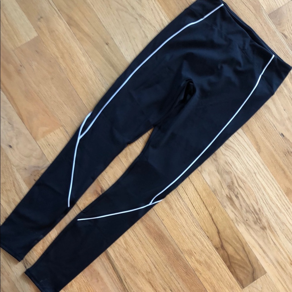 Fabletics Black Leggings -Motion 365 with White Accents